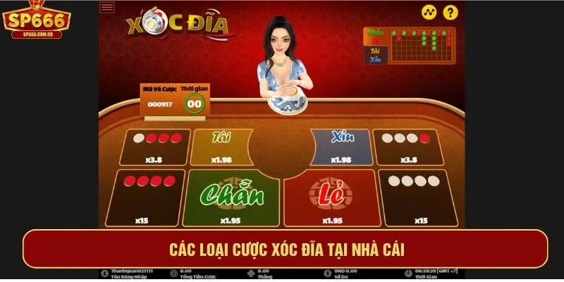 Các loại cược xóc đĩa tại nhà cái