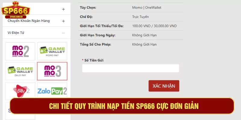 Chi tiết quy trình nạp tiền SP666 cực đơn giản