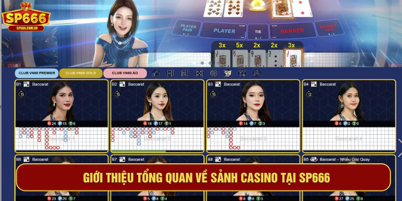 Giới thiệu tổng quan về sảnh Casino tại SP666