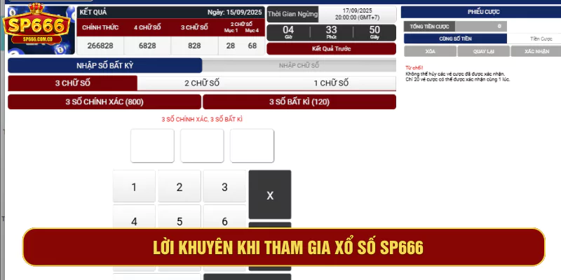 Lời khuyên khi tham gia xổ số SP666