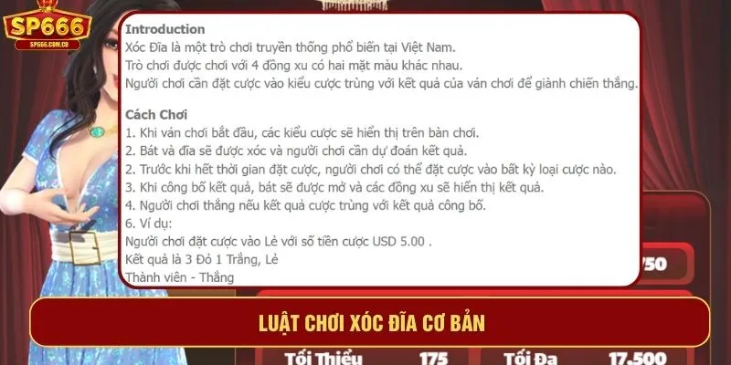 Luật chơi xóc đĩa cơ bản