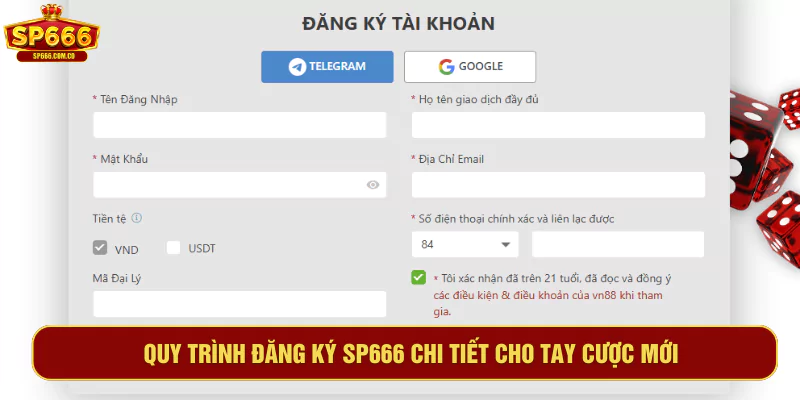 Quy trình đăng ký SP666 chi tiết cho tay cược mới